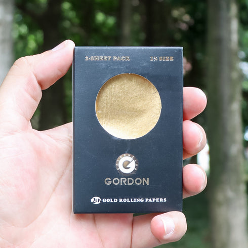 GORDON 24K Gold Rolling Papers, 1 1/4 Size Organic Rolling Paper, 2 PCS / Pack 12 Packs / Box